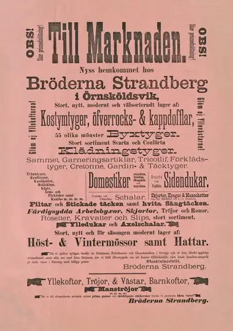 Affisch för företaget Bröderna Strandbergs 
