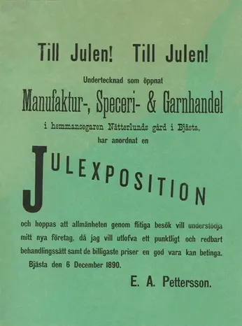 Affisch om julexposition 